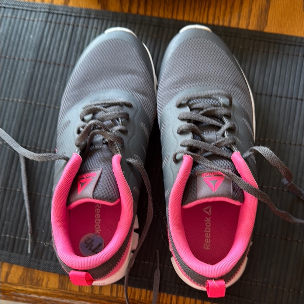 Reebok Gray and Pink Athletic Training Shoes